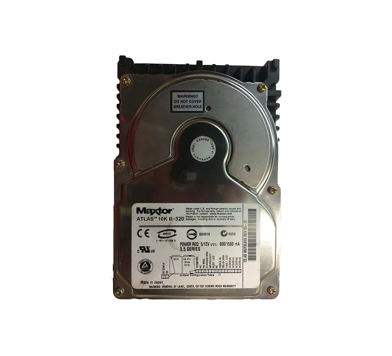 KU73L015 - Maxtor Atlas 10K III 73.4GB 10000RPM Ultra-320 SCSI 68-Pin…