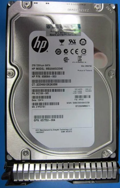 MB2000GCEHK - HP 2TB 7200RPM SATA 6GB/s NCQ MidLine 3.5-inch Hard Dri…