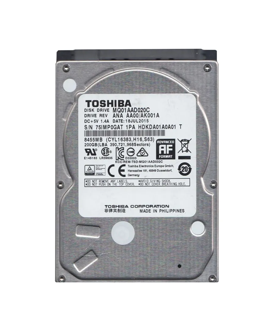 MQ01AAD020C Toshiba MQ01AAD-C Series 200GB 4200RPM SATA 3Gb/s