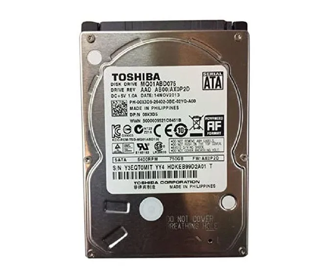 MQ01ABD075 - Toshiba 750GB 5400RPM 8MB Cache 2.5-inch SATA 3GB/s Lapt…