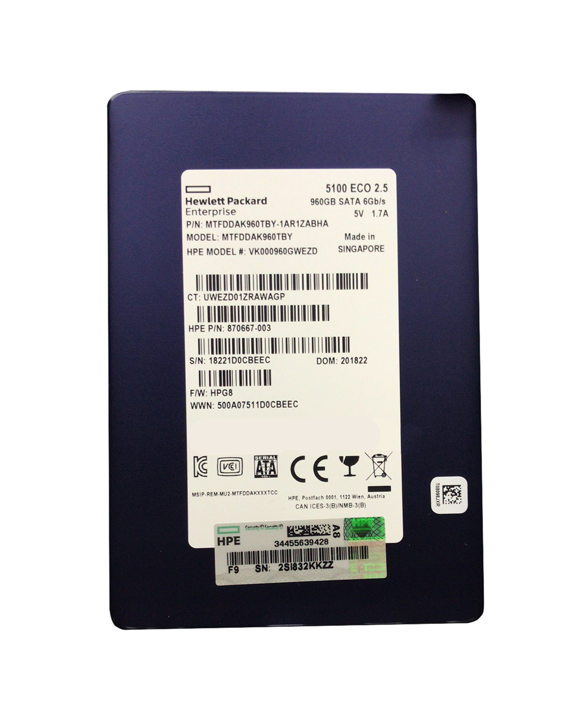 MTFDDAK960TBY-1AR1ZABHA Micron 960GB TLC 6Gb/s