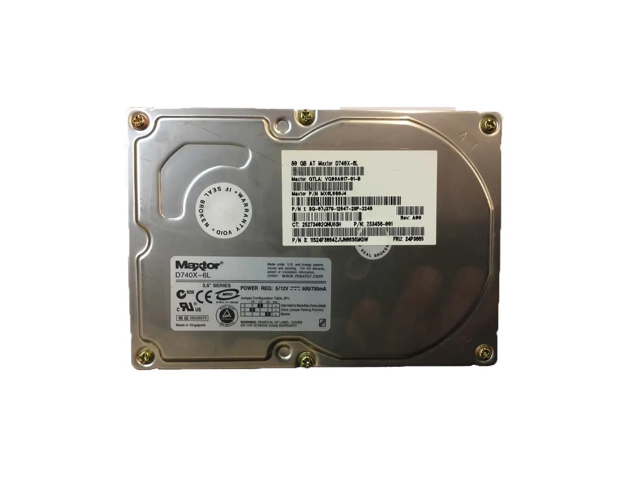 MX6L080J4 - Maxtor DiamondMax Plus D740X 80GB 7200RPM IDE / ATA-133 2…