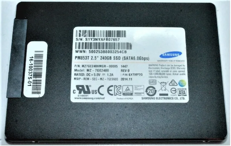 MZ-7GE2400 - Samsung PM853T 240GB Triple-level Cell SATA 6Gb/s 2.5-in…