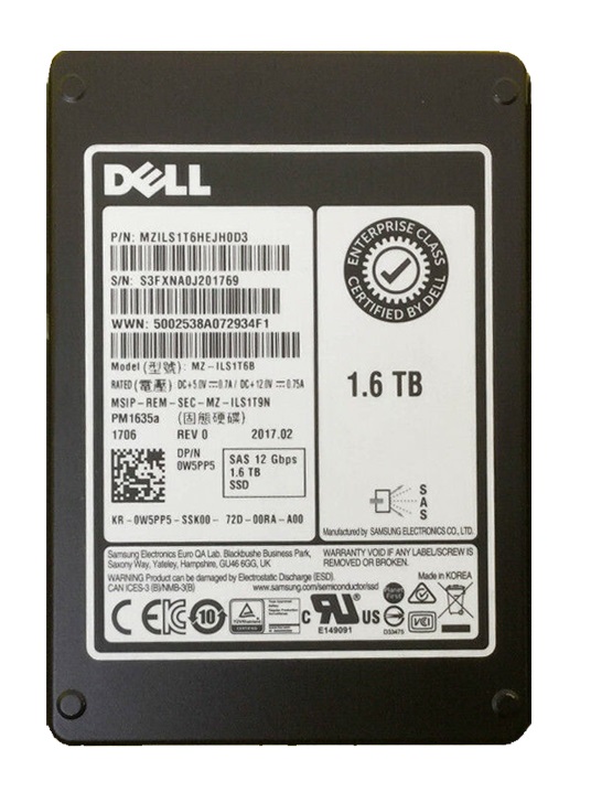 MZILS1T6HEJH-000D3 Samsung PM1653 SAS 12Gb/s