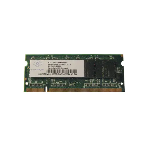 NT512D64SH8A0FM-6K - Nanya 512MB DDR-333MHz PC2700 non-ECC Unbuffered…