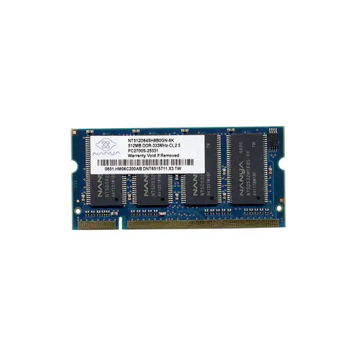 NT512D64SH8B0GN-6K - Nanya 512MB DDR-333MHz PC2700 non-ECC Unbuffered…