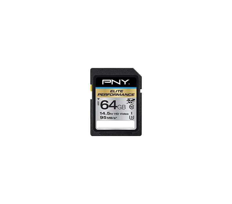 P-SDX64U395-GE - PNY Elite Performance 64GB Class 10 SDXC UHS-I U3 Fl…