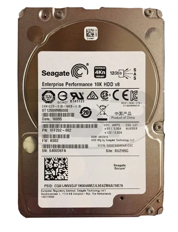 ST1200MM0008 - Seagate Enterprise PERFORMANCE 10K.8 1.2TB SAS-12GB/s …