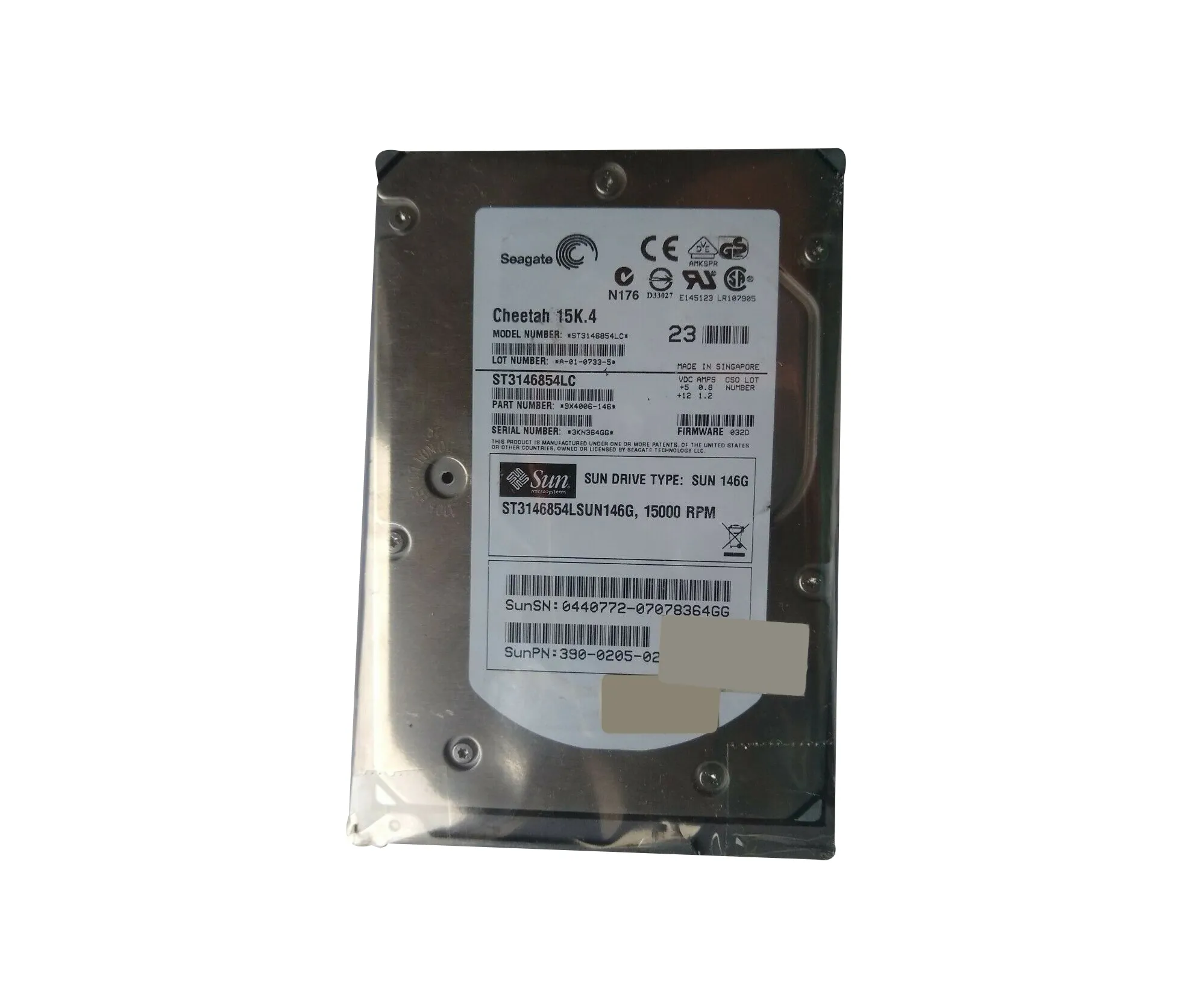 ST3146854LSUN146G - Sun 146GB 15000RPM Ultra-320 SCSI LVD Hot-Pluggab…
