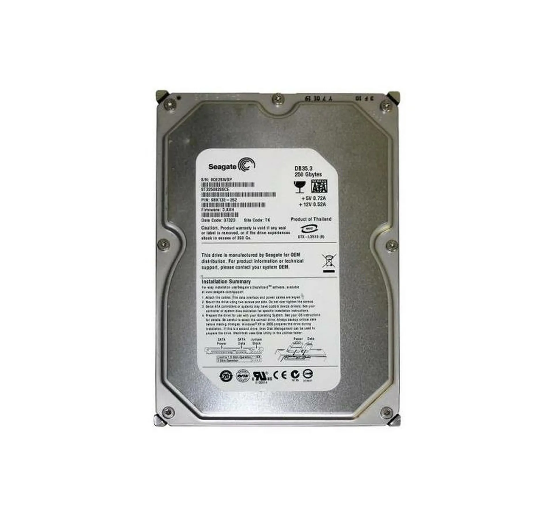 ST3300820SCE Seagate 300GB SATA Gbps Hard Drive