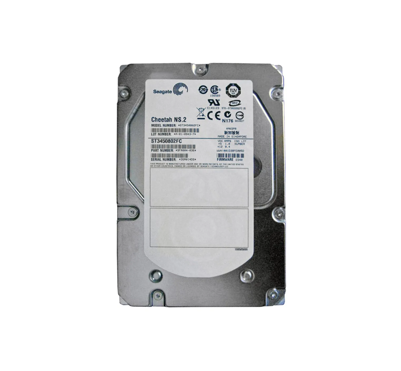 ST3450802FC - Seagate Cheetah NS.2 450GB Fibre Channel 4Gb/s 3.5-inch…
