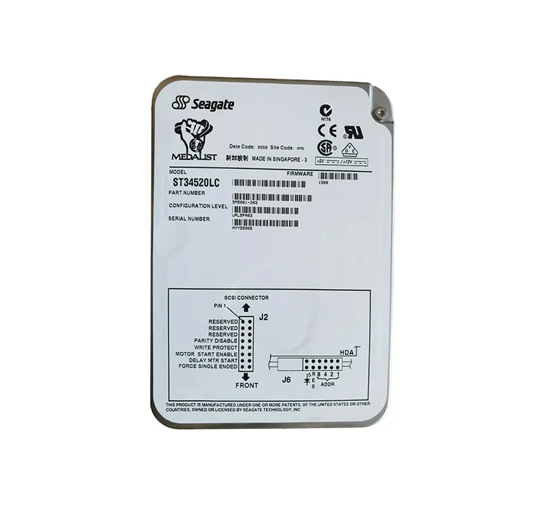 ST34520LC - Seagate 4.55GB 7200RPM Ultra-2 Wide SCSI 3.5-inch Hard Dr…