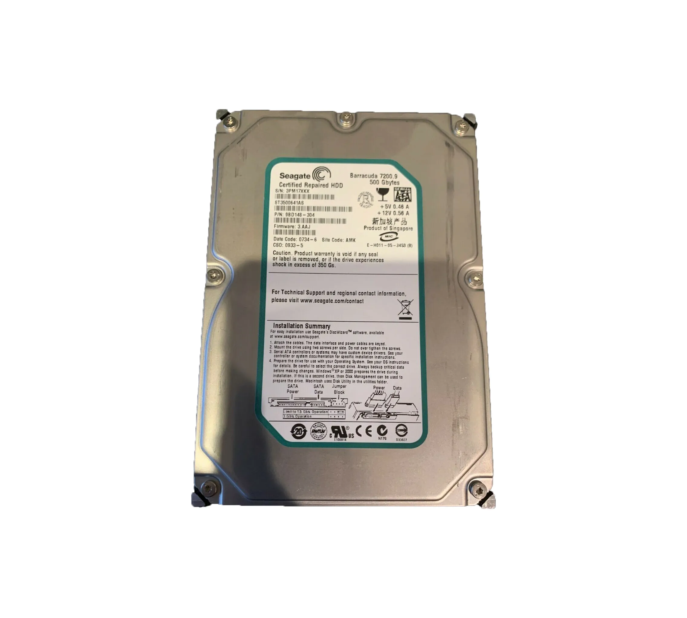 Seagate Barracuda 7200.9 500GB Internal HDD