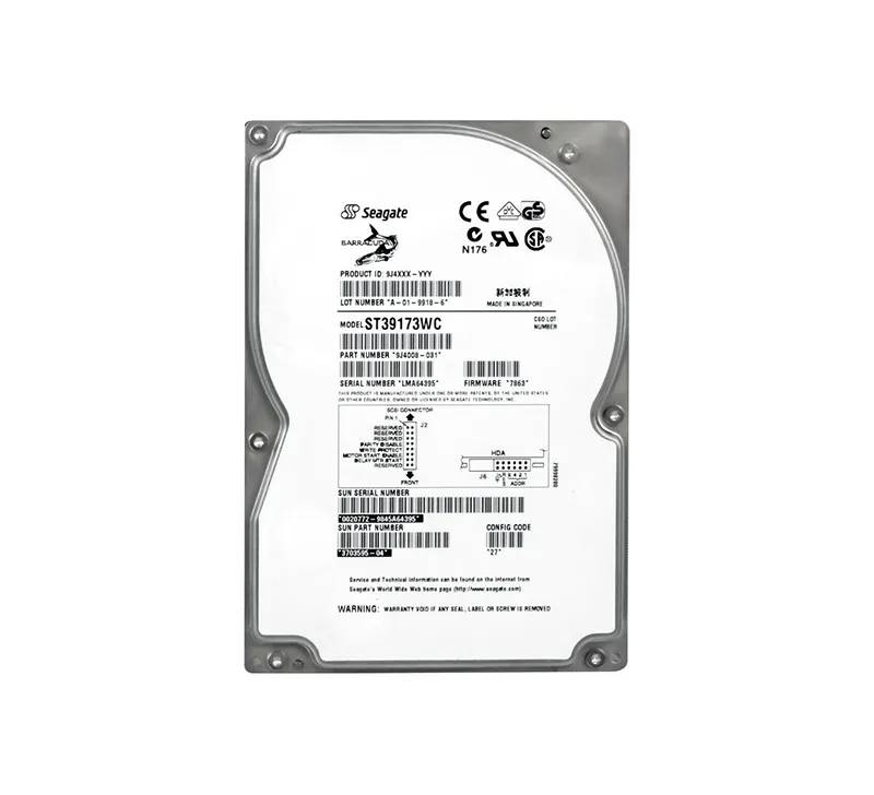 ST39173WC - Seagate Barracuda 9.1GB 7200RPM Ultra-2-80-Pin SCSI 3.5-i…