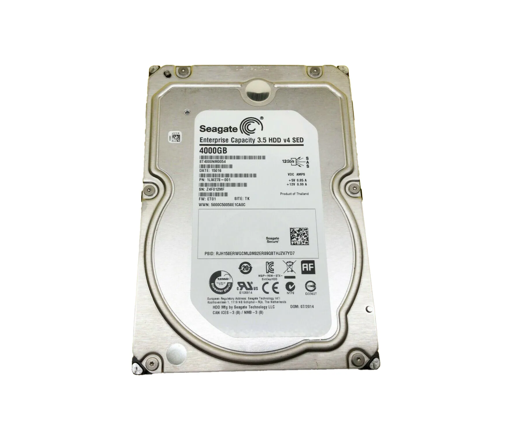 ST4000NM0054 - Seagate 4TB 7200RPM SAS 12Gb/s 3.5-inch Hard Drive