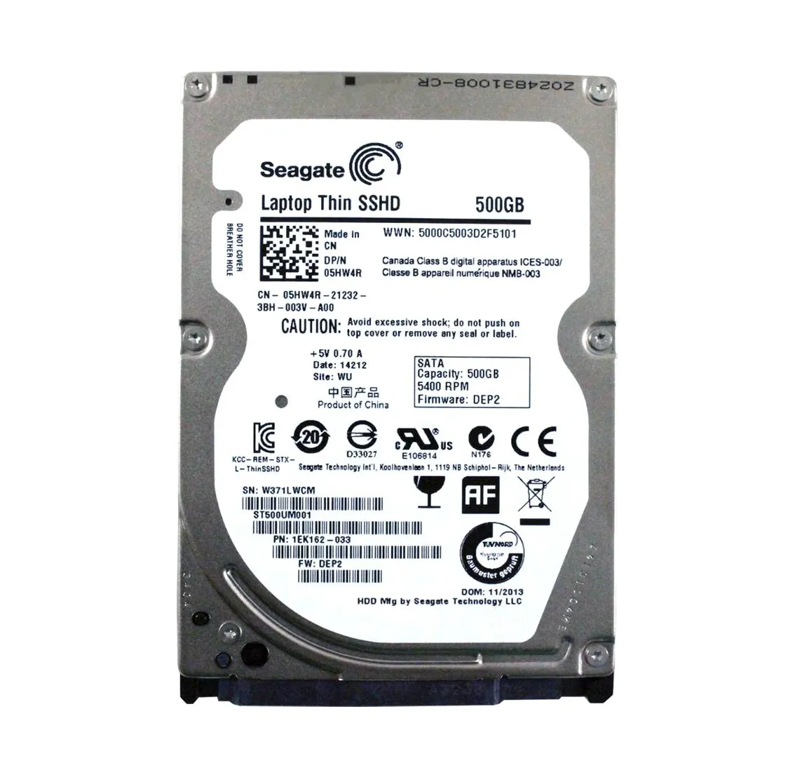 ST500UM001 Seagate Laptop Thin SSHD 500GB 5400RPM SATA 6Gb/s