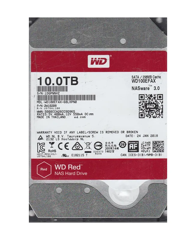 WD100EFAX-68LHPN0 - Western Digital 10TB 5400RPM SATA 6Gb/s 3.5-in HDD