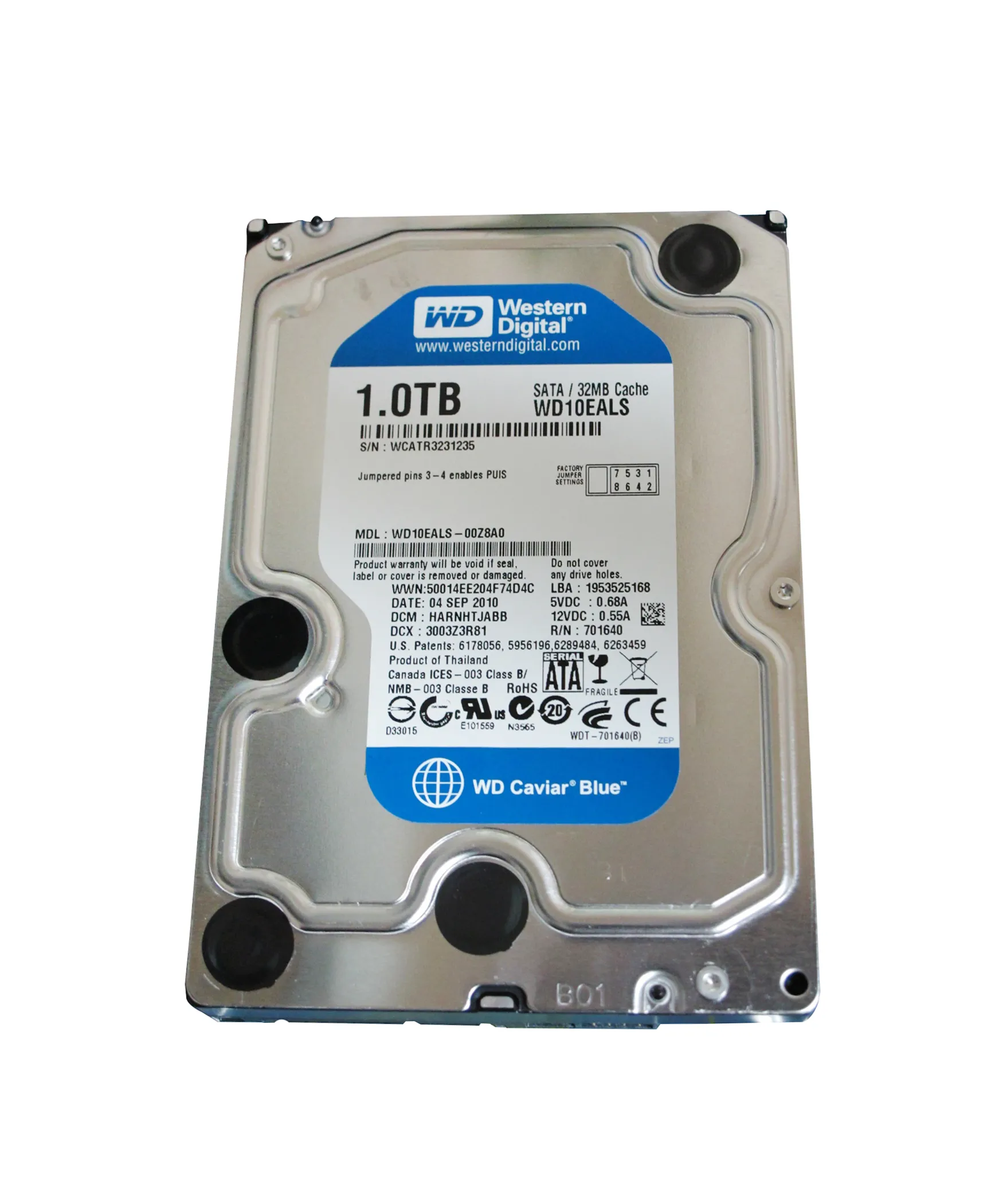 WD10EALS - Western Digital Caviar Blue 1TB 7200RPM SATA 3Gb/s 32MB Ca…