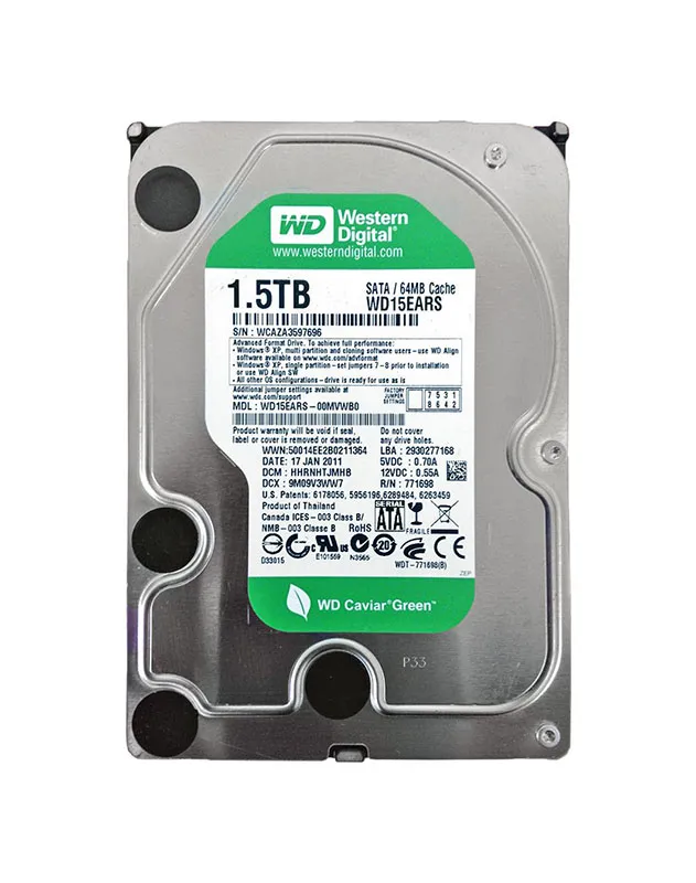 WD15EARS-00MVWB0 - Western Digital 1.5TB 5400RPM SATA 3Gb/s 3.5-in HDD