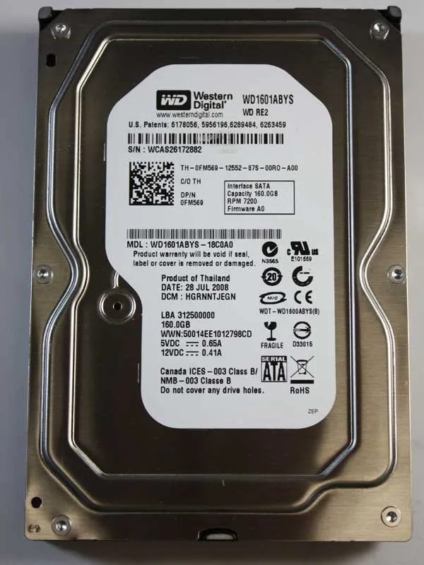 WD1601ABYS - Western Digital Re2 160GB 7200RPM SATA 3GB/s 7-Pin 16MB …