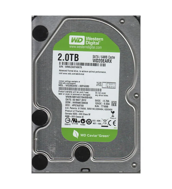 WD20EARX-00PASB0 - Western Digital Caviar Green 2TB 7200RPM SATA