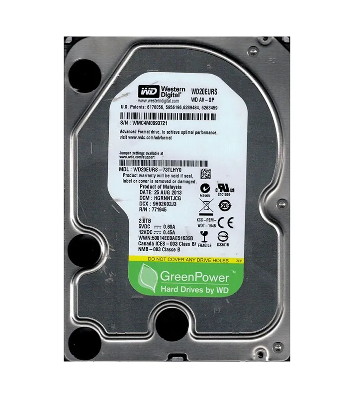 WD20EURS-73TLHY0 Western Digital 2TB 7200RPM SATA 3Gb/s HDD