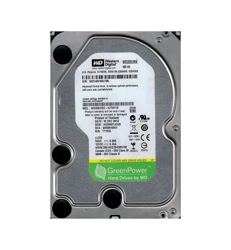 Western Digital - Western Digital製HDD WD20EURX 2TB SATA600 Western Digital AV-GP WD20EURX 2TB IntelliPower 64MB Cache