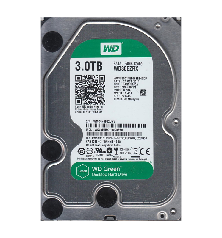 WD30EZRX-00MMMB0 - Western Digital 3TB 5400RPM SATA 6Gb/s 3.5-in HDD