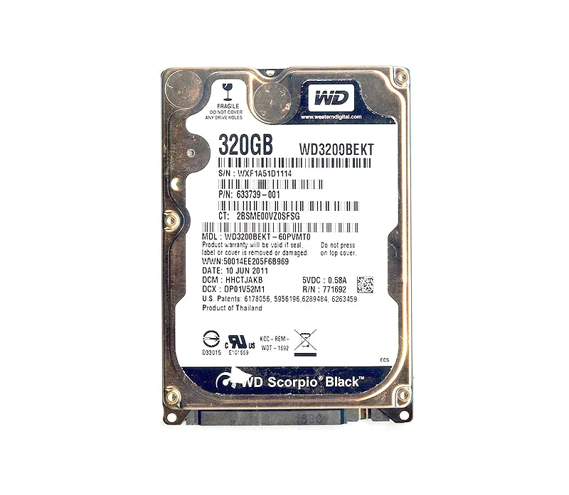 WD3200BEKT-60PVMT0 Western Digital Scorpio Black 320GB 7200RPM