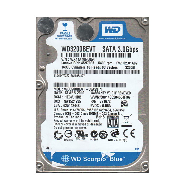 WD3200BEVT-08A23T1