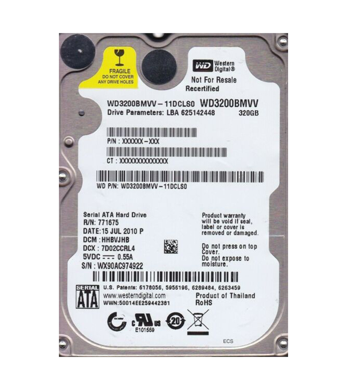 WD3200BMVV - Western Digital 320GB 5400RPM SATA/USB 2.0 2.5-Inch Hard Drive