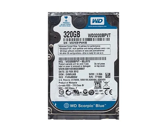 WD3200BPVT-80JJ5T0 - Western Digital 320GB 5400RPM SATA 3Gb/s 2.5-inc…