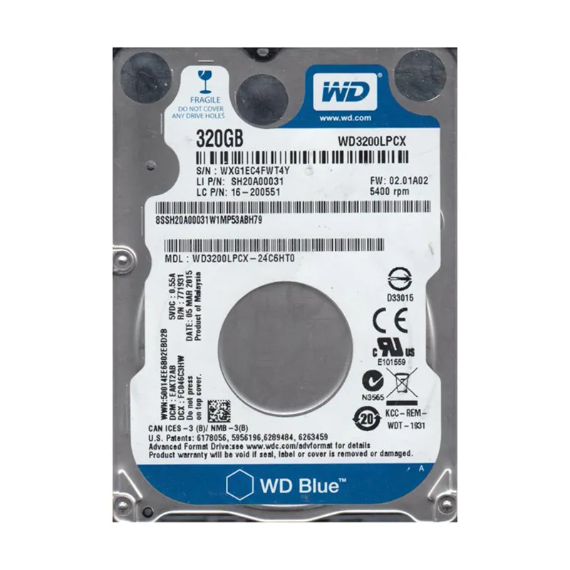 WD3200LPCX-24C6HT0 - WD 320GB 5400RPM SATA 6Gb/s 2.5-in HDD