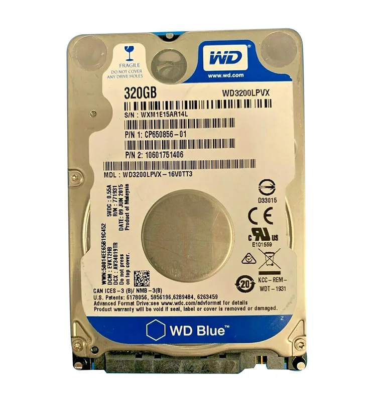 WD3200LPVX-16V0TT3 - Western Digital Blue 320GB 5400RPM SATA 6Gb/s 8MB  Cache (RoHS) 2.5-Inch Hard Drive