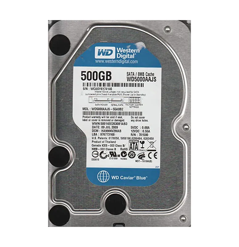 Wd5000aajs WD5000AAJS-55A8B2 - WD 500GB 7200RPM SATA 3Gb/s 3.5-in HDD