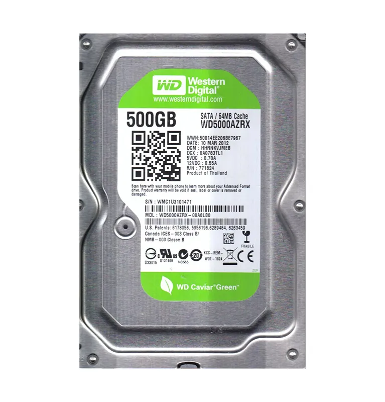 Western Digital Green SATA 500GB - Hard WD5000AZRX 0 III 64MB