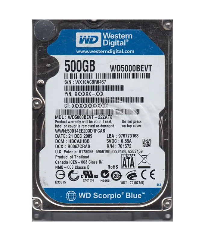 WD wd5000bevt HDD SATA / 300?500?GB 2.5?5400rpm Scorpio