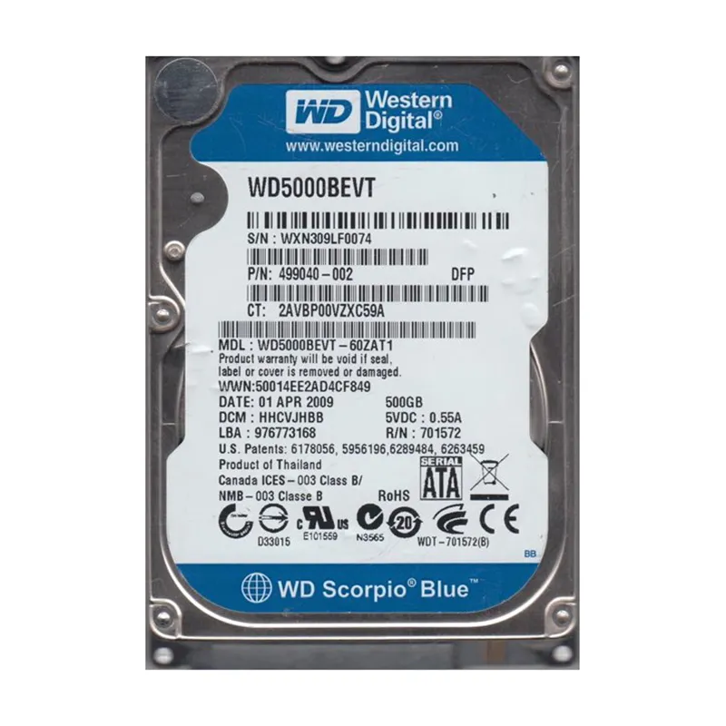 WD5000BEVT-60ZAT1 Western Digital Scorpio Blue 500GB 5400RPM