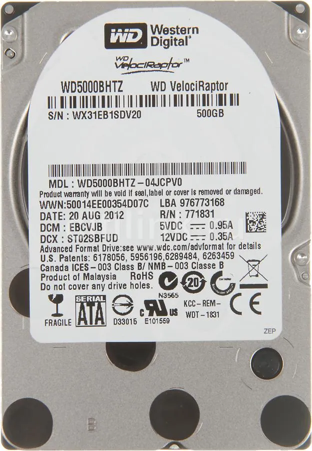 WD5000BHTZ - Western Digital Velociraptor 500GB 10000RPM SATA 6GB/s 7…