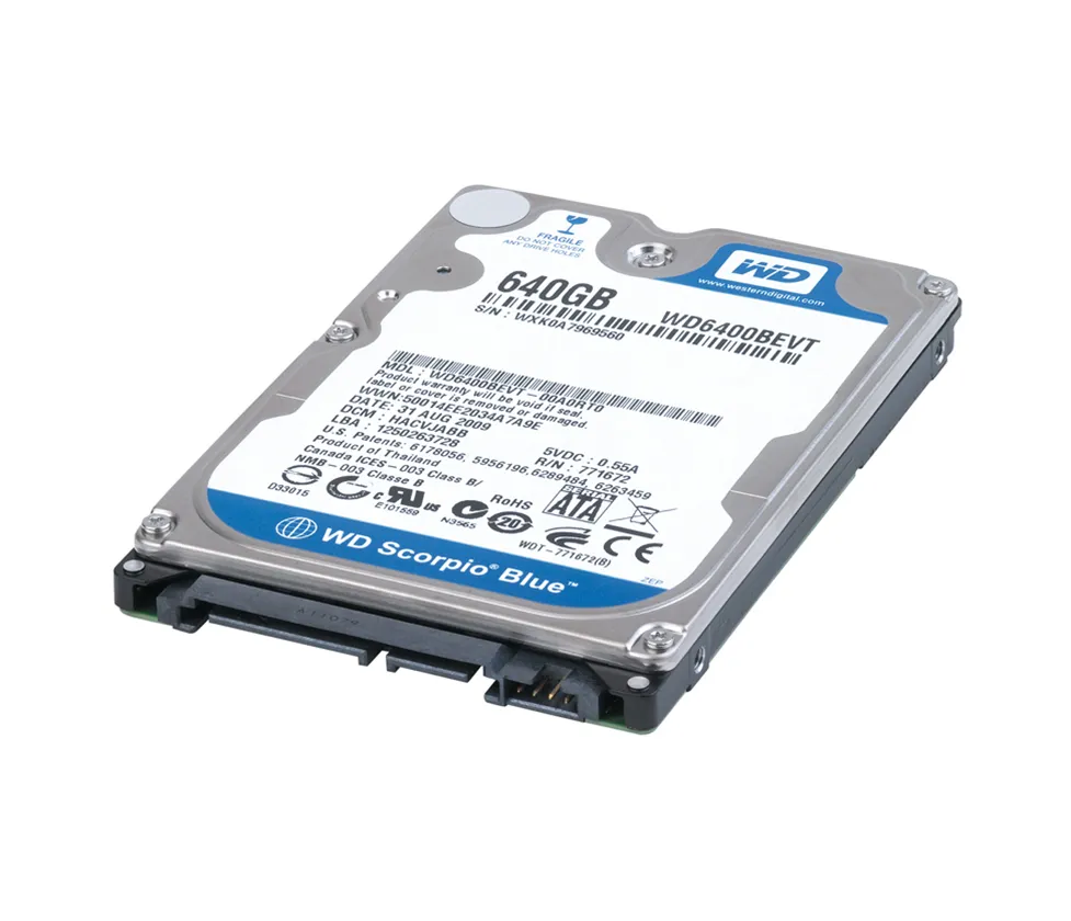 WD6400BEVT - Western Digital Scorpio Blue 640GB 5400RPM SATA 3GB/s 8M…