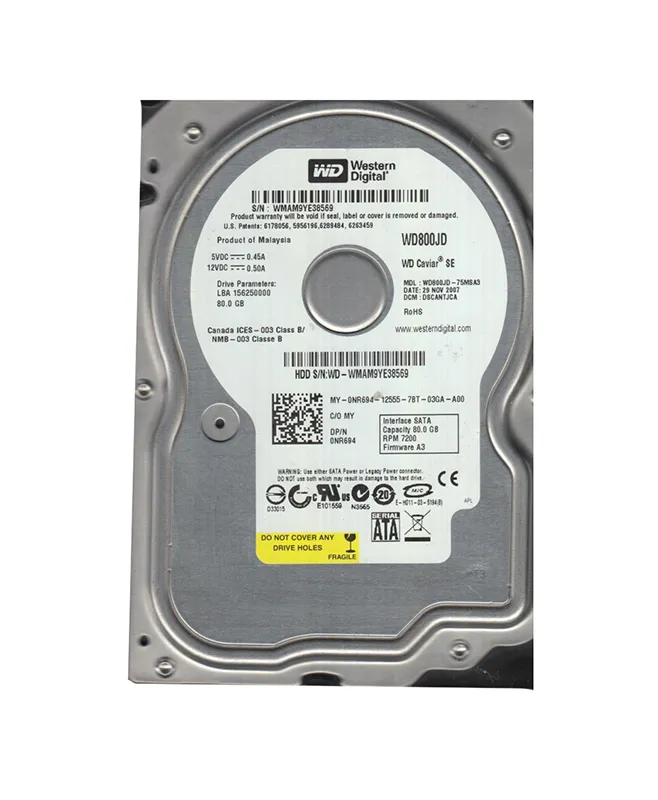 Wd800jd WD800JD-75MSA3 - Western Digital 80GB 7200RPM SATA 1.5Gb/s 3.5-in HDD