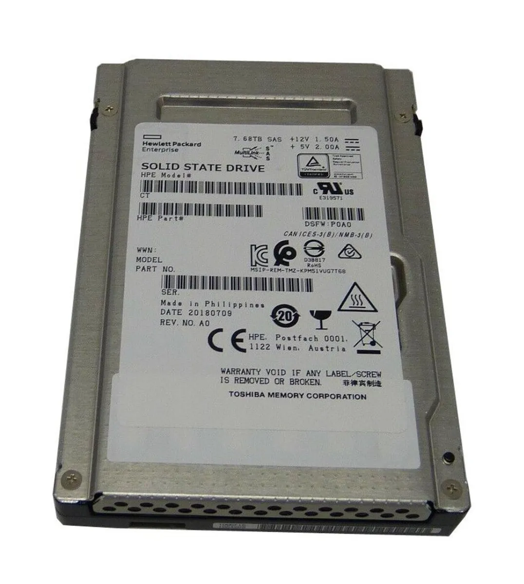 Hpe R3q00a R0Q00A - HPE 7.68TB 2.5 inch 12Gb/s SAS Solid State Drive